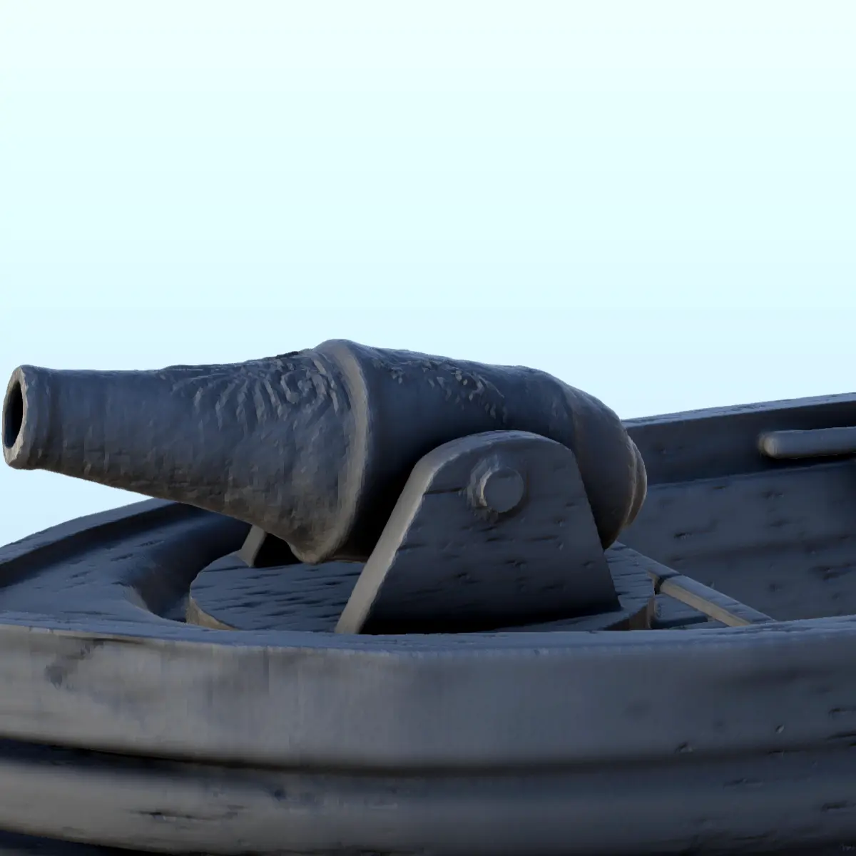 Paddelboot mit Pulverkanone (1) - Kulisse mittelalterliches Miniat