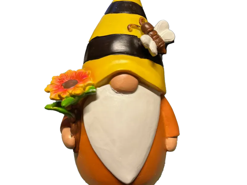 Gnomo com chapéu de abelha