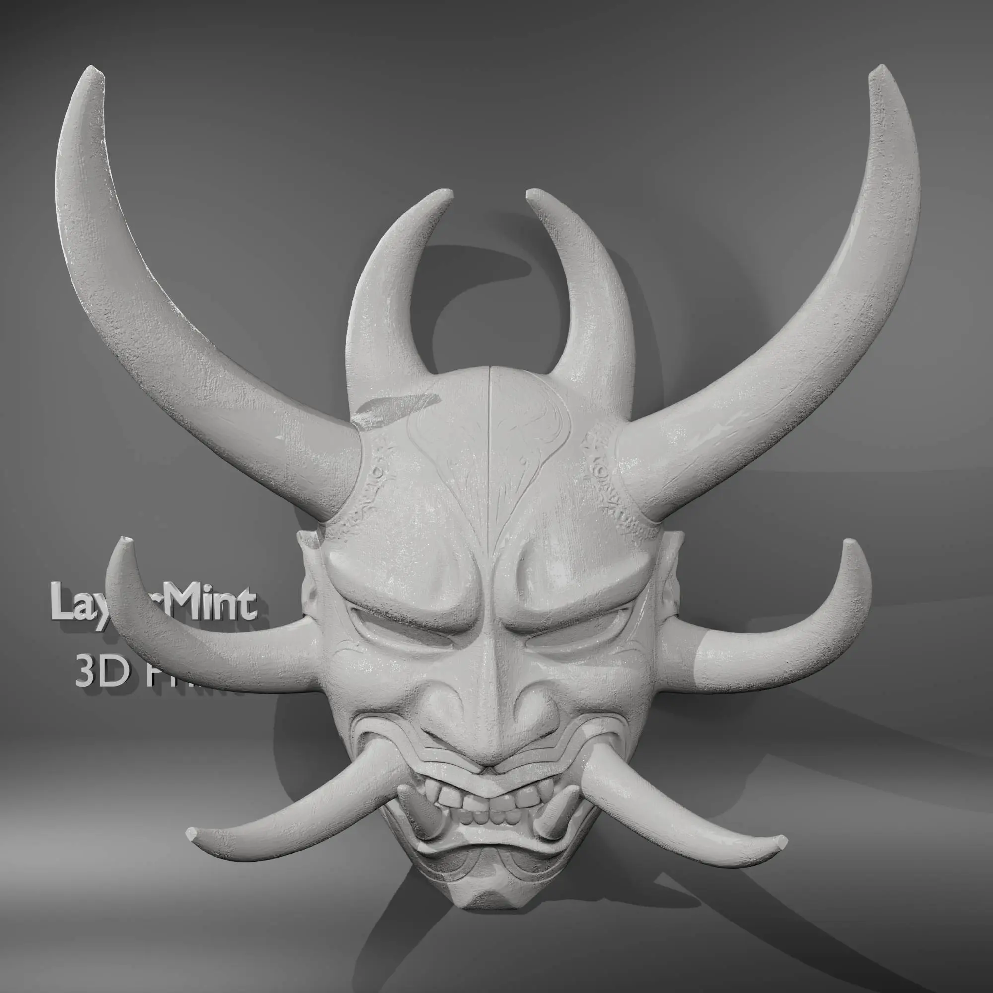 Samurai Demon Oni Mask | Highly Detailed Horned Warrior