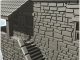 House in exposed stone with access stairs and tiled roof (20-6