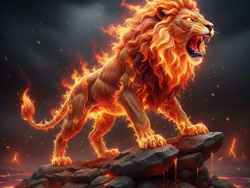burning lion model
