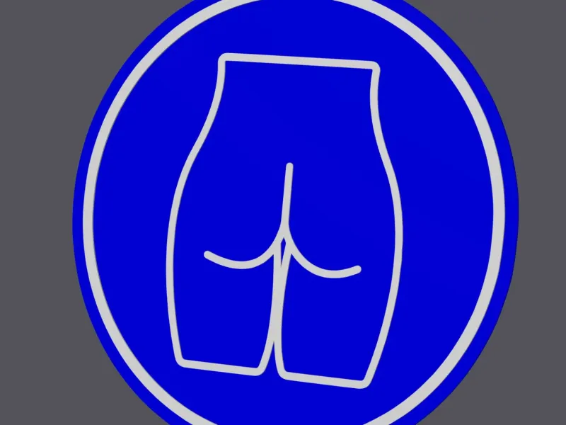 Female Hips/Butt - Traffic Sign Allowed - Wall Art v1