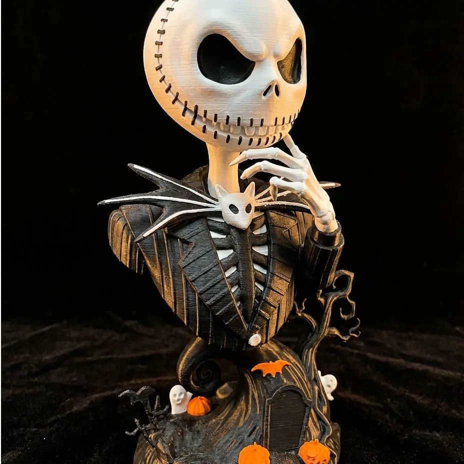 Pumpkin King Bust | Gothic Skeleton Statue | Halloween Decor