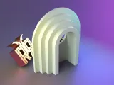 Arch form desktop decor object 03-6
