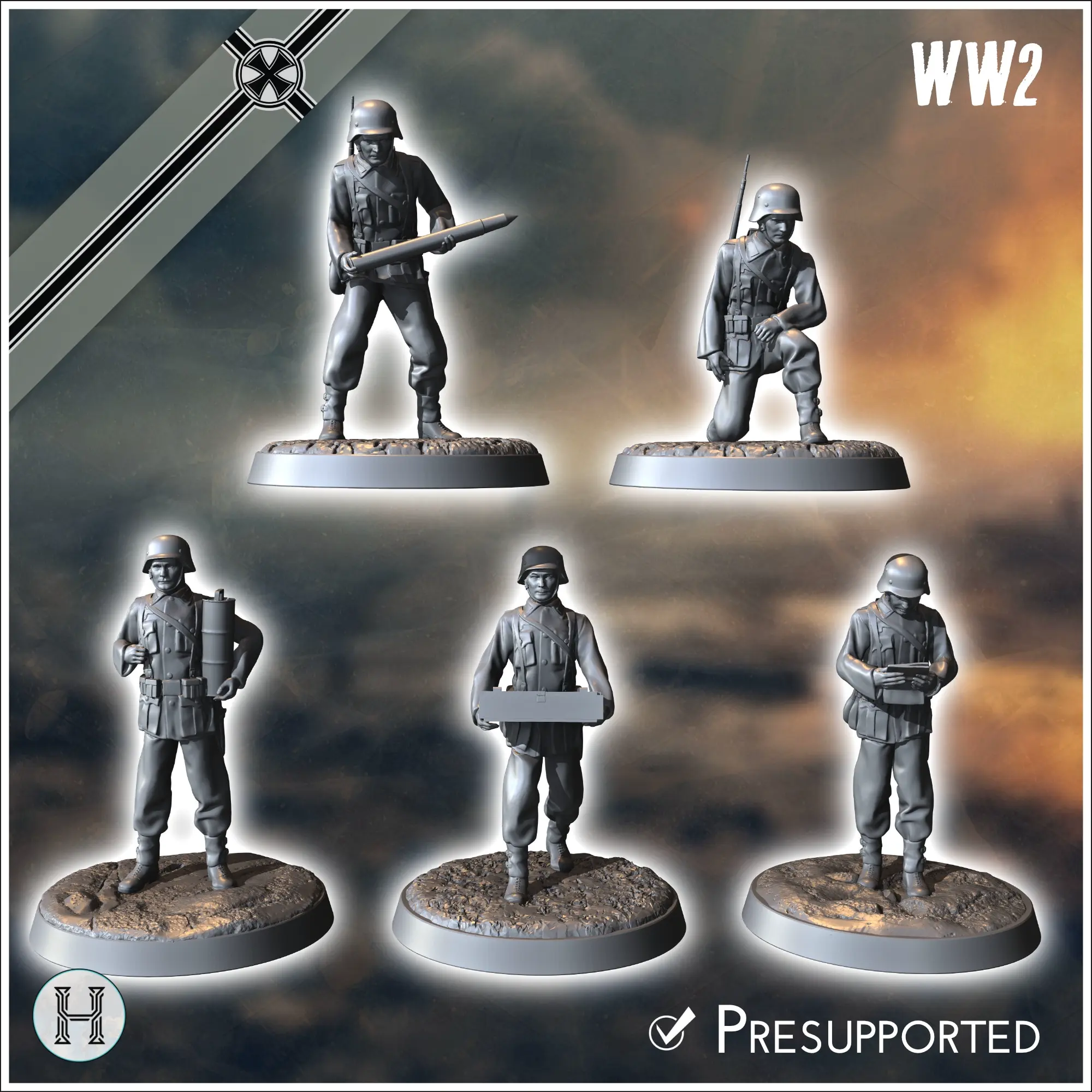 105mm leFH 18 obusier léger allemand - miniatures ww2 v