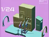 MODERN GAS STATION DIORAMA 1-24 AND 1-64TH SCALE 3D PRINT MO-5