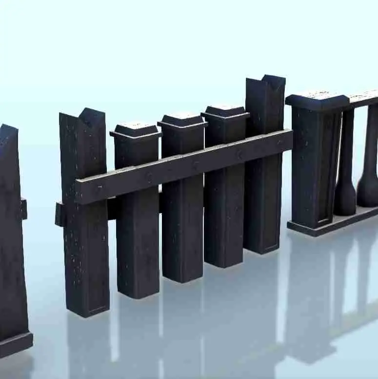 Set of fences (2) - scenery medieval miniatures warhammer
