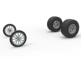 Wheel set of Vintage Front engine dragster V3 Scale 1:25-0