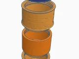 Barrel-Shaped Yerba Mate and Sugar Container with 3 Compartments and Lid-1