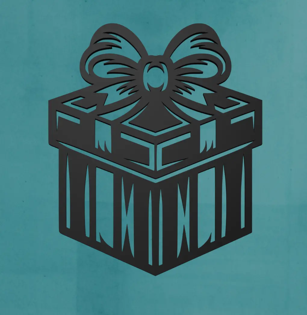 Enigmatic Present: Festive Gift Box Silhouette