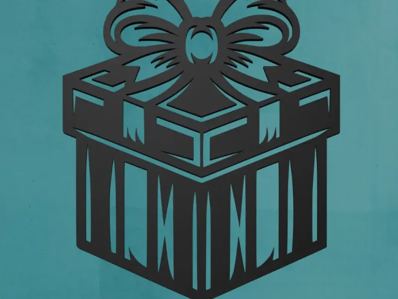 Enigmatic Present: Festive Gift Box Silhouette
