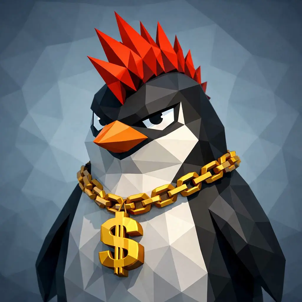 lowpoly punk penguin