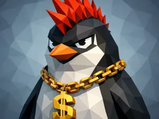 lowpoly punk penguin
