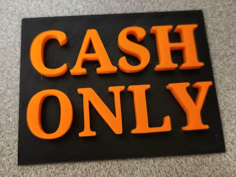 cash only sign