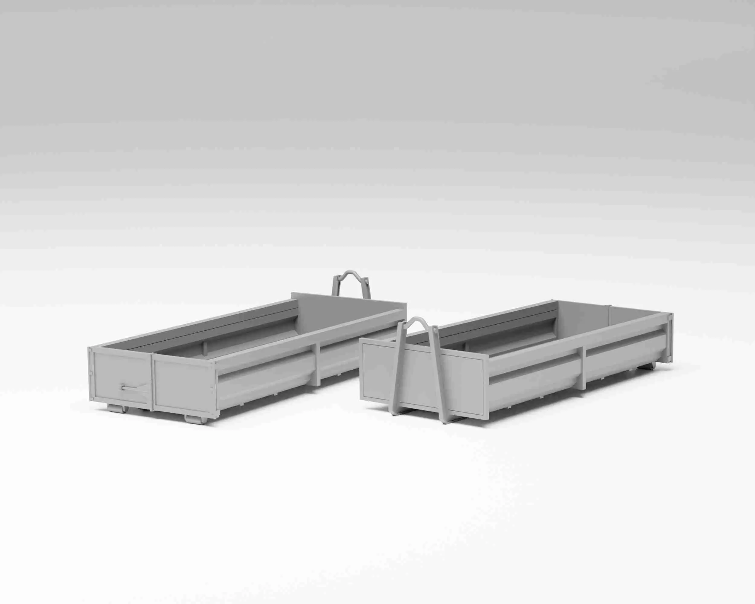 Garbage Pack set of 13 containers and bins H0 scale 3D models