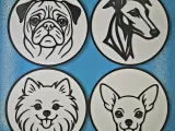 Dog Coasters - Customizable Name - AMS-1