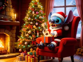 Stitch Christmas Chillin' - Santa's Little Helper 🎁