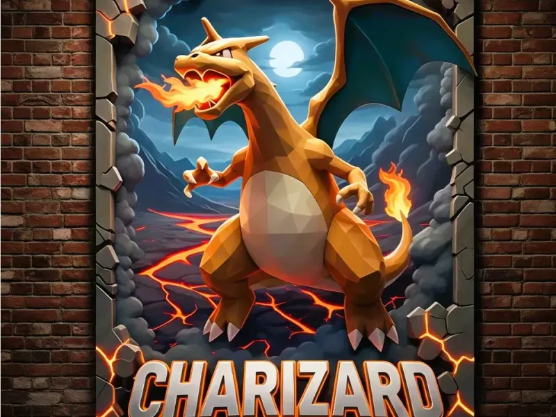 Charizard Poly-Rupture - 3D Poster