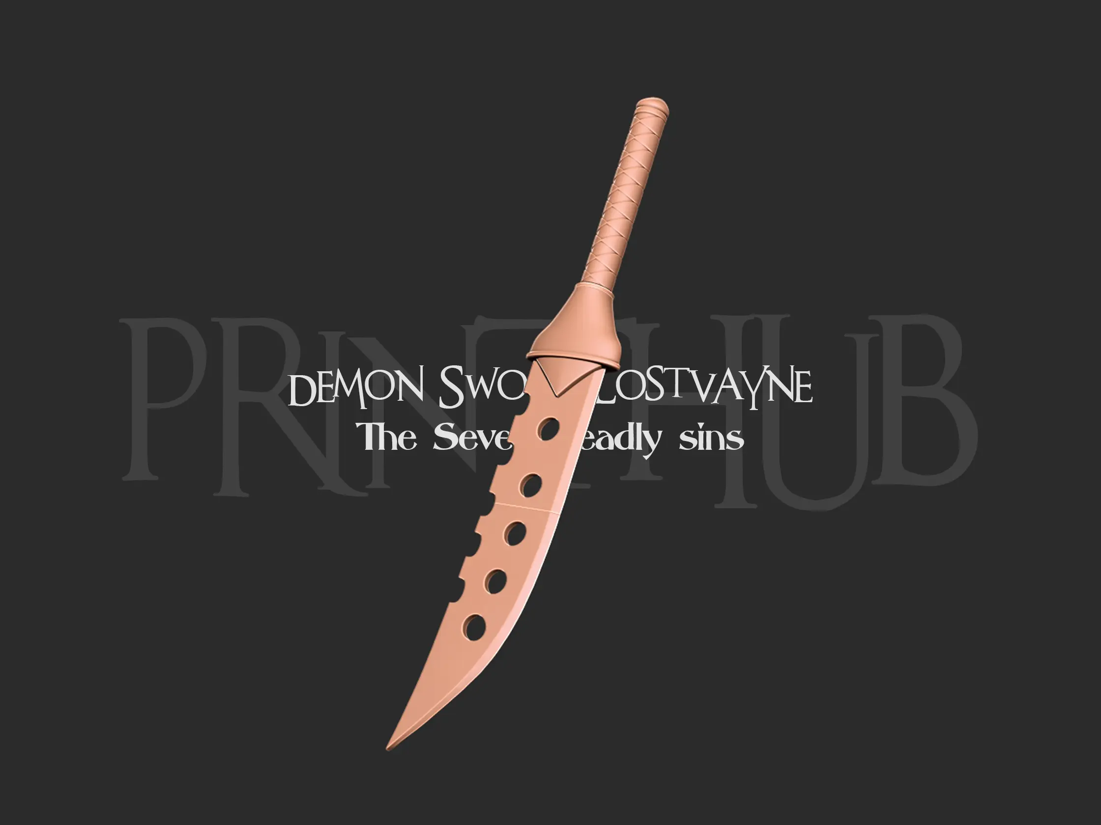 İblis Kılıcı Lostvayne - Yedi ölümcül günah 3D baskı modeli