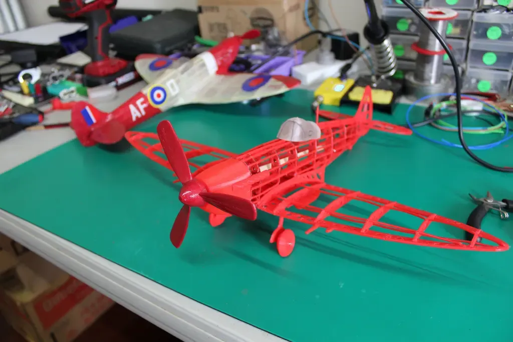 Spitfire rubber band model plane
