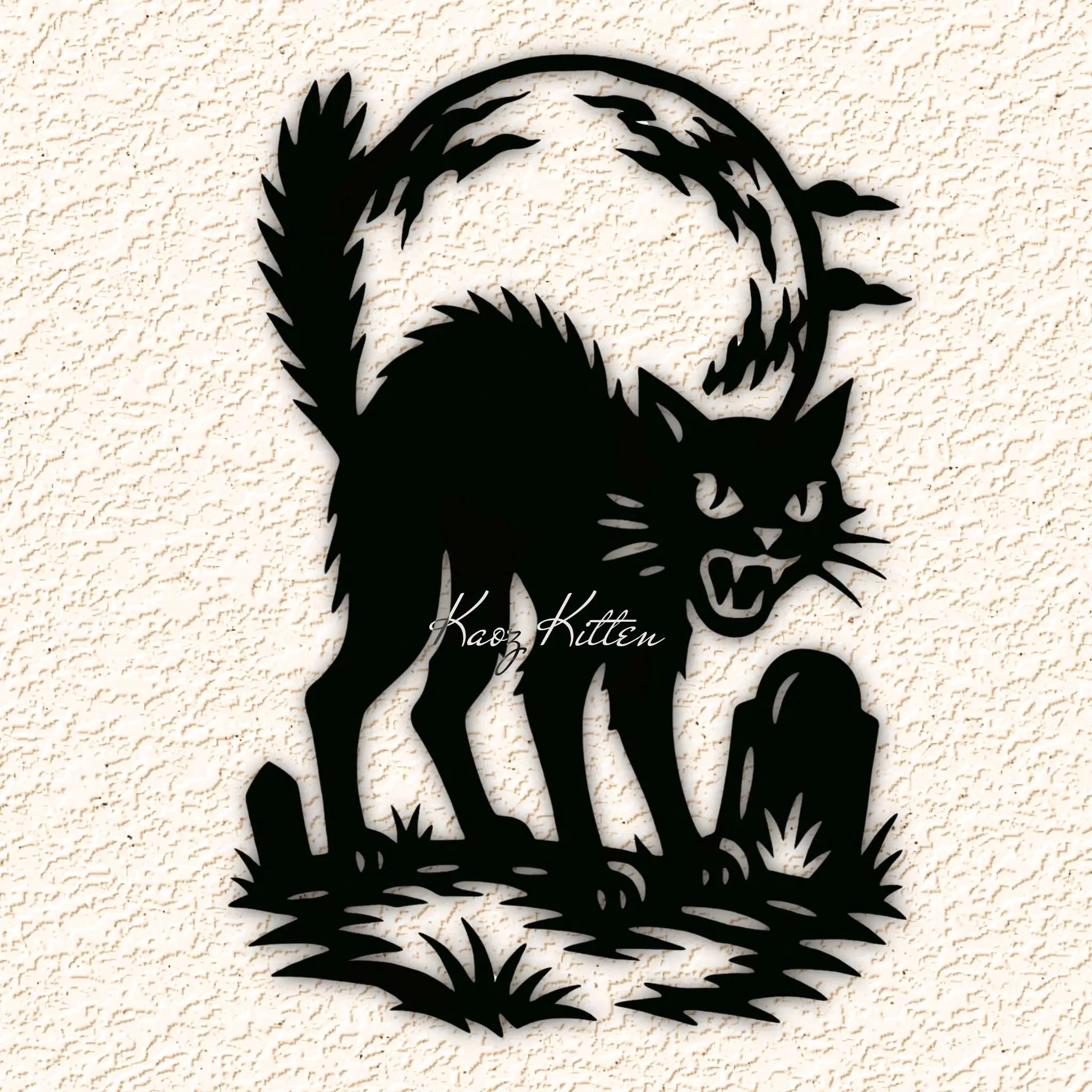Other STL Download - halloween kitty cat WALL ART HOME DECORby Kaoz Kitten