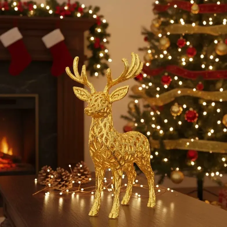 Xmas Deer Ornament voronoi