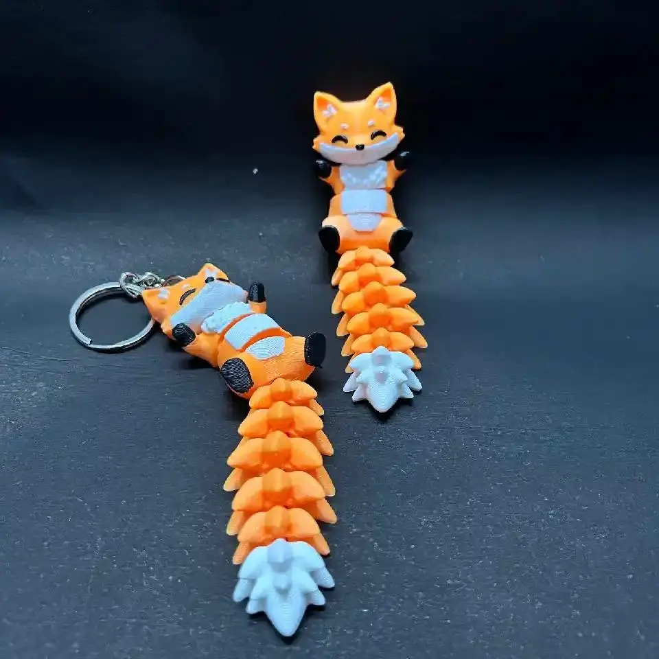 Fluffy Tail Cute Flexi Fox with - Toy / Keychai