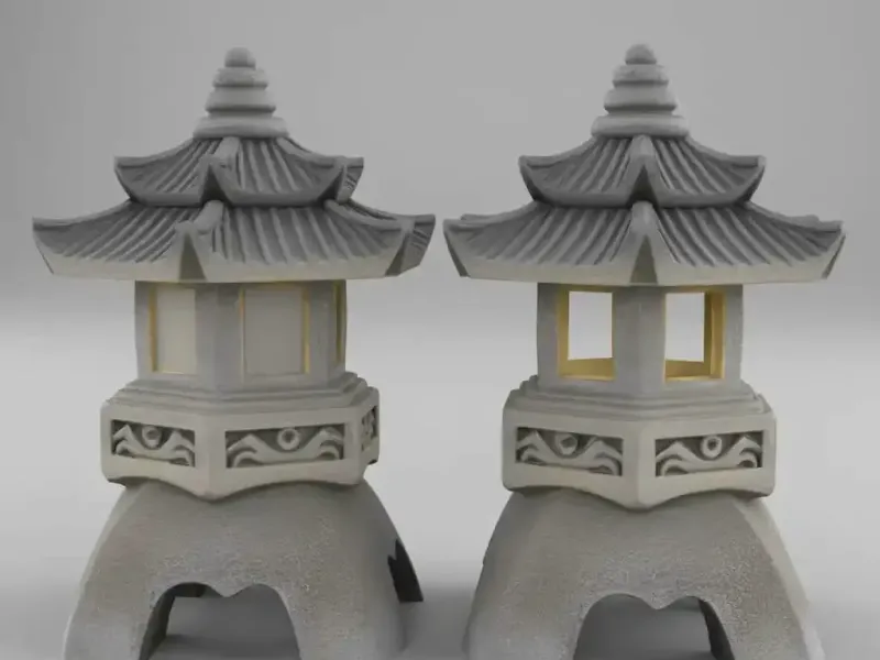 Zen Garden Lantern STL Japanese Pagoda 3D Print Model STL