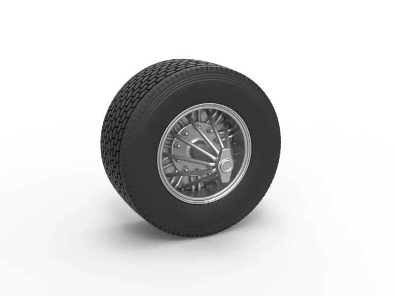 Super single custom Slab wheel of semi truck Scale 1:25