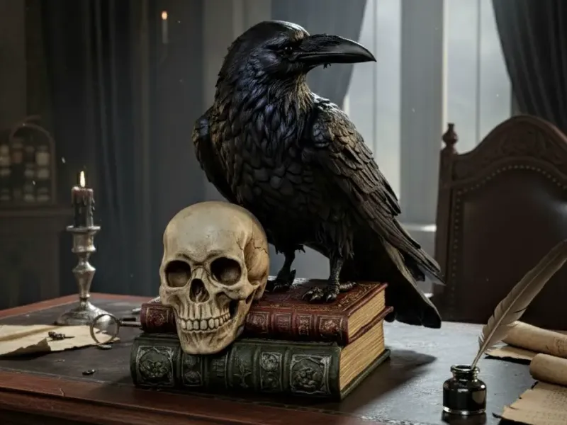 CROW, SKULL AND BOOKS