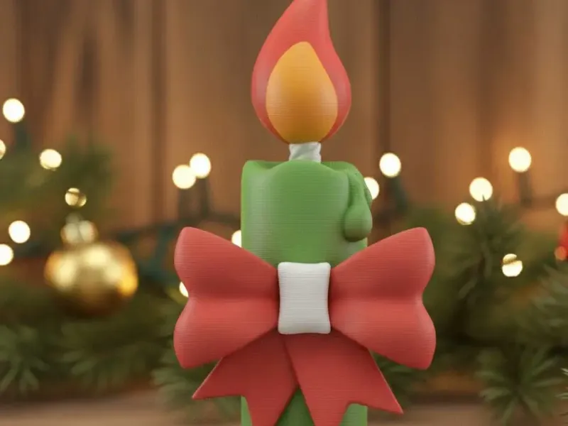 Hand-Painted FDM Christmas Candle Figurine
