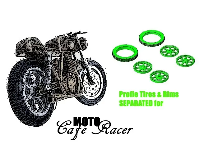 3D Printer Files | 3MF File | tires&rims for Moto Cafe Racer | Creality ...