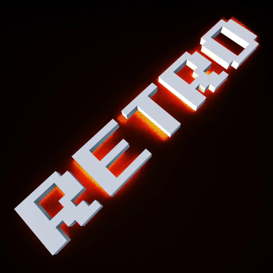 3D Retro 8-Bit Computer Lettering - Full Alphabet & Numbers