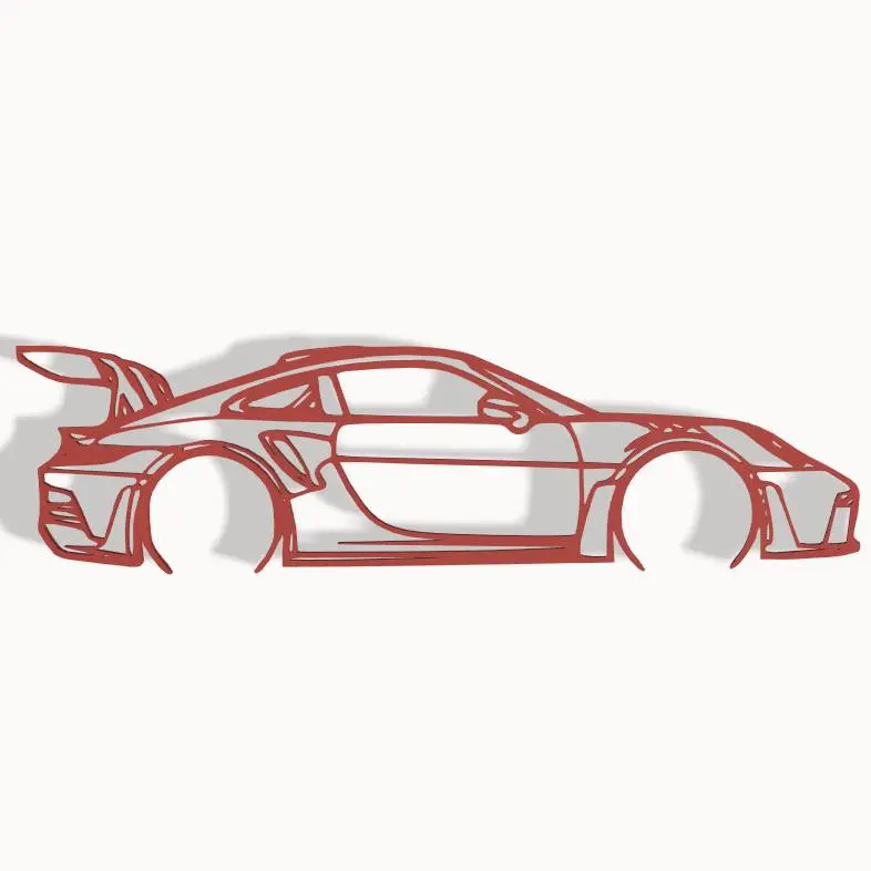 Porsche 911 (992) GT3 RS -Silhouette Wall Decoration