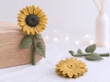 Décor floral tournesol | Tête de fleur et tige séparées-1
