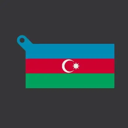 AZ - Azerbaijan Flag keychain