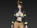 sexy woman in firefighter uniform 2-4