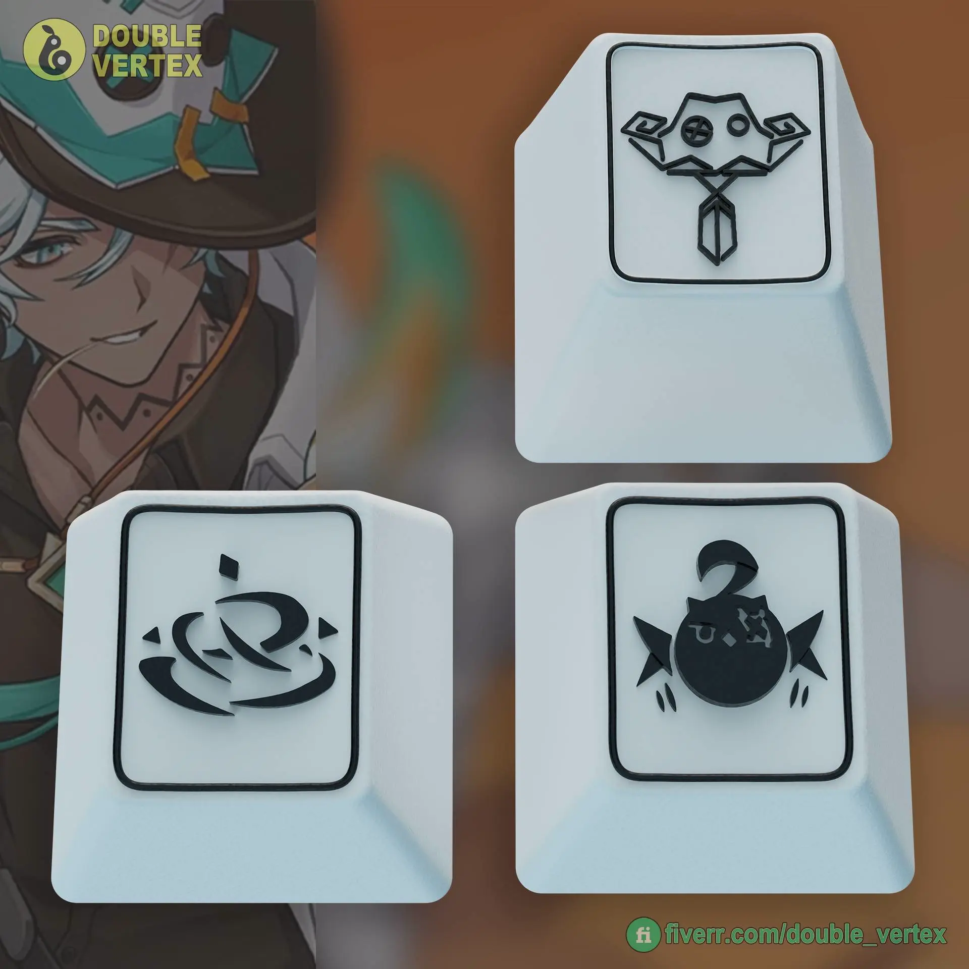 Genshin Impact Ifa Keycaps – OEM Profile STL Files