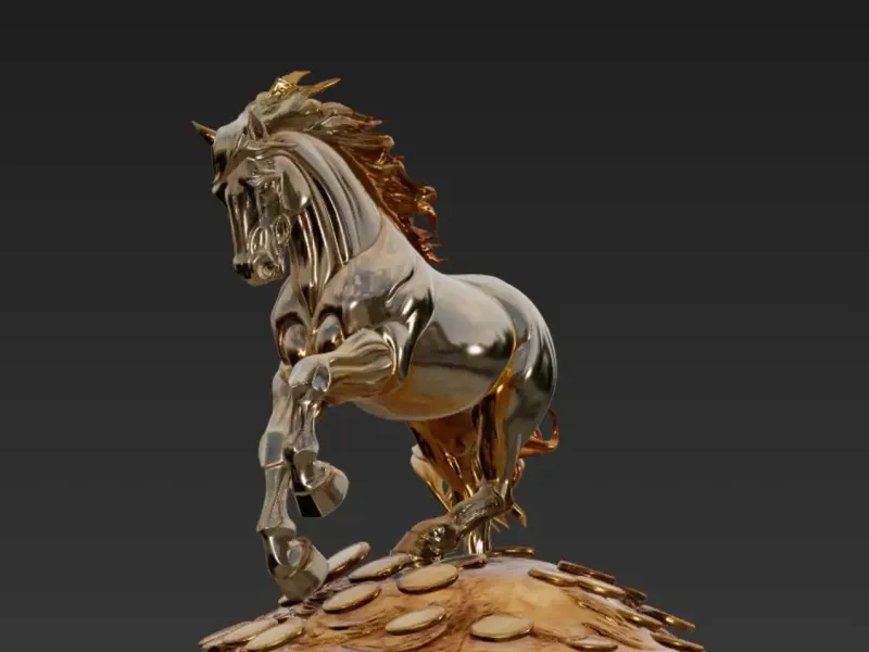 Horse statuette for money