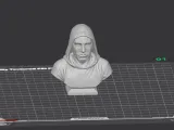 Hooded Polygon Man Bust Print-5