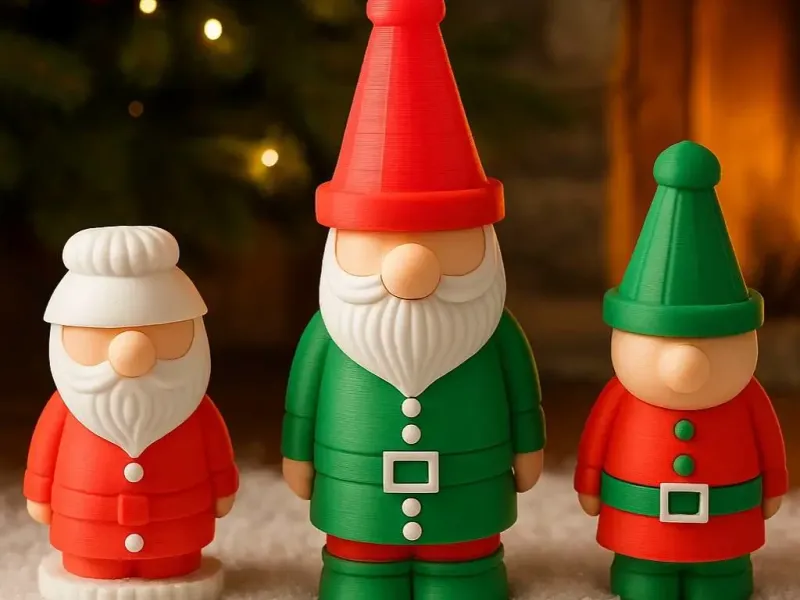 Christmas Gnome Trio – Holiday Figurine Set