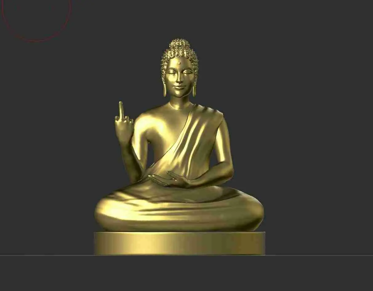 BUDDHA STATUE WITH MIDDLE FINGER