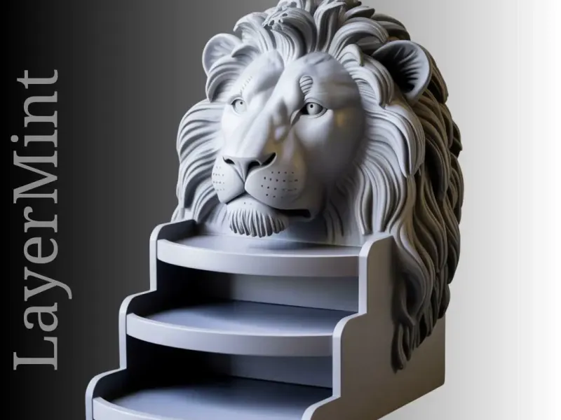 Lion Head Desk Organizer – Majestic 3D Print STL