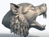 Low Poly Angry Wolf Head - Geometric Wolf Sculpture-9