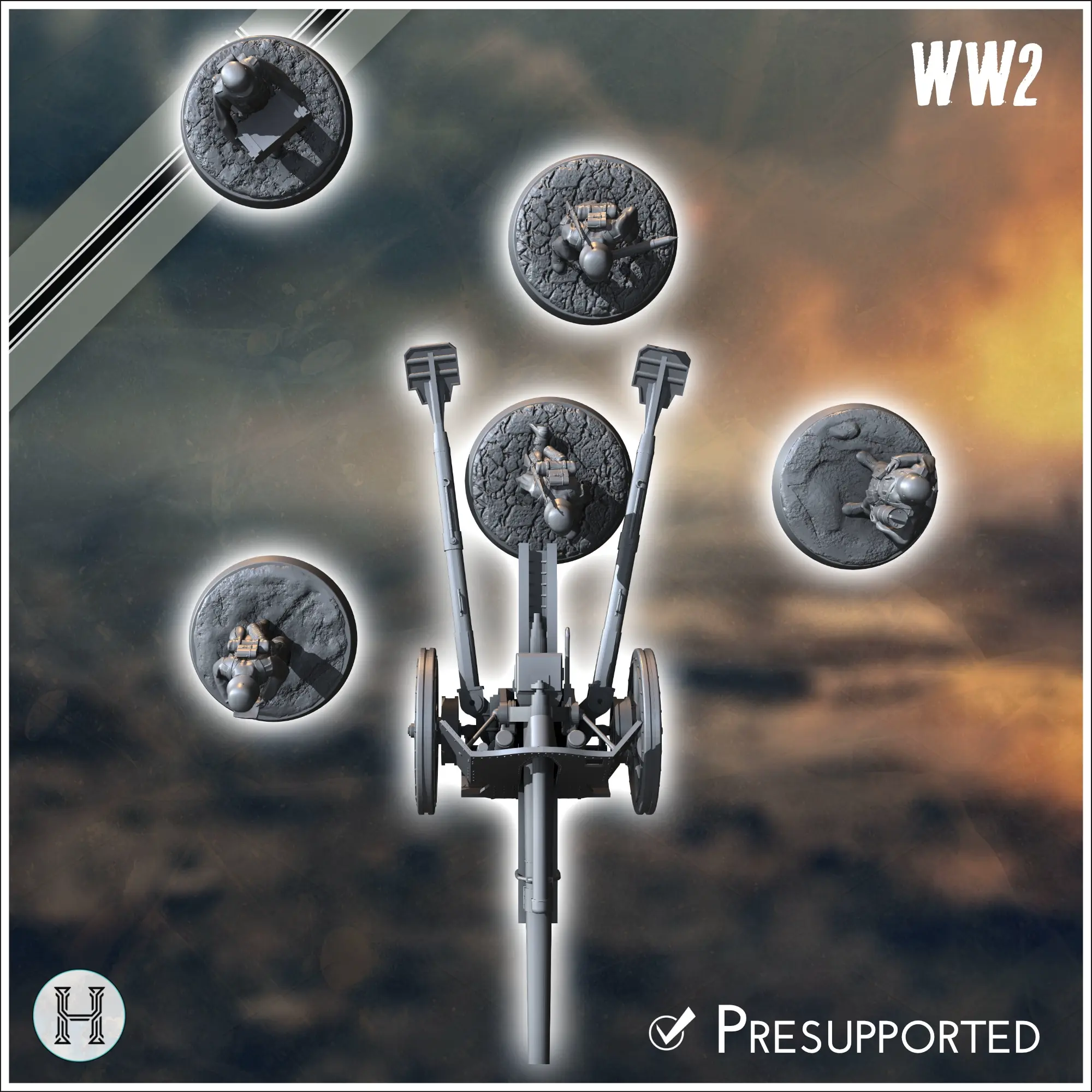 105mm leFH 18 obusier léger allemand - miniatures ww2 v