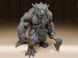 #090 Massive Dragonborn Brute Warrior Miniature-5