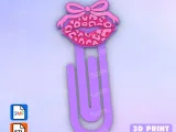 Paperclip Leopard lips with bow - bookmark-1