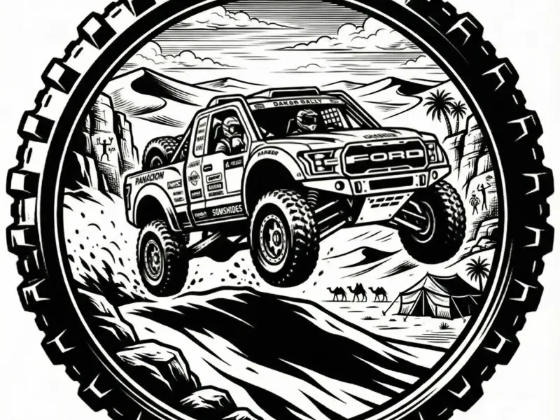 Rallye Dakar Baja Truck Wallart Medal Keychain 2