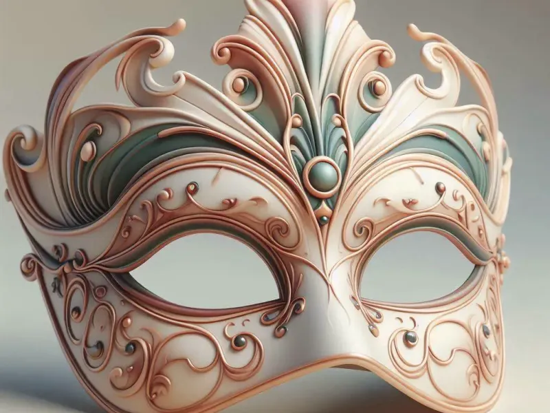 3602  Venetian Carnival Mask Color 3D Model  magic  STL