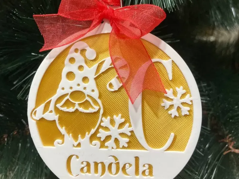 Christmas Tree alphabet Elf ornament